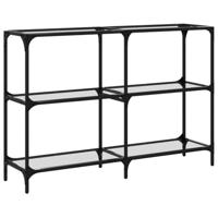 Wandtafel met transparant glazen blad 118,5x30x81 cm staal - thumbnail