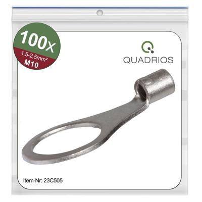 Quadrios 23C505 Ringkabelschoen Dwarsdoorsnede (max.): 2.5 mm² Schachtdiameter: 10.5 mm Ongeïsoleerd 100 stuk(s)
