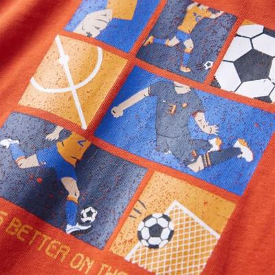 Kindershirt met lange mouwen voetbalprint 116 oranje Kindershirt met lange mouwen voetbalprint 116 oranje