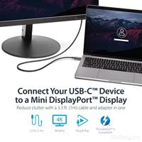 Adapter USB C naar Mini DisplayPort Startech CDP2MDPMM1MB Zwart 1 m - thumbnail