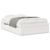 Bedframe zonder matras massief grenenhout wit 135x190 cm - thumbnail