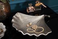 Decoratieve kom GINKGO 33cm zilver handgemaakt metaal - 41778 - thumbnail