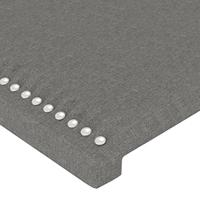 Hoofdbord met randen 83x23x118/128 cm stof donkergrijs - thumbnail