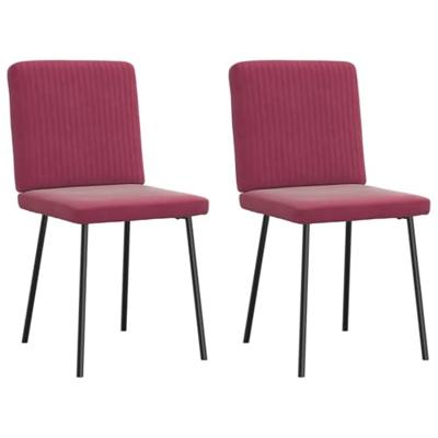 Eetkamerstoelen 2 st fluweel wijnrood Eetkamerstoelen 2 st fluweel wijnrood