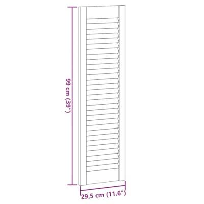 Kastdeuren louvredesign 2 st 99x29,5 cm wit