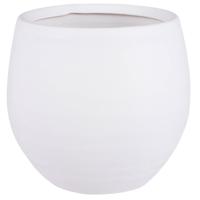 Mica Decorations Bloempot Boule - mat wit - keramiek - 26 x 23 cm - Plantenpotten - thumbnail