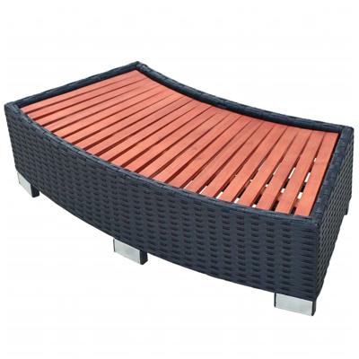 Spatrap 92x45x25 cm poly rattan zwart
