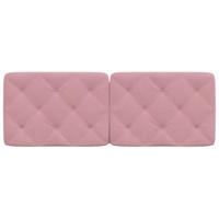 Hoofdbordkussen 140 cm fluweel roze - thumbnail