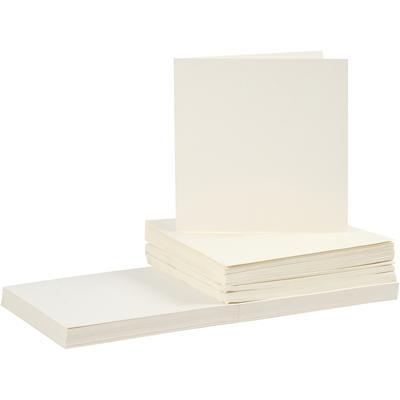 Creativ Company Kaarten en enveloppen, afmeting kaart 15x15 cm, afmeting envelop 16x16 cm, 110+220 gr, off-white, 50 set/ 1 doos