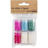 Creativ Company Bio sparkles & sequins, pastelkleuren, 6x7 ml/ 1 doos - thumbnail
