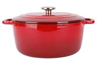 Braadpan met deksel - COSY & TRENDY - FONTESTIC - Geëmailleerd gietijzer - Ø28 cm - 6,15 L - Geschikt voor alle kookplaten inclusief inductie - Rood - thumbnail