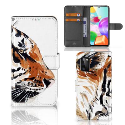 Hoesje Samsung Galaxy A41 Watercolor Tiger Hoesje Samsung Galaxy A41 Watercolor Tiger