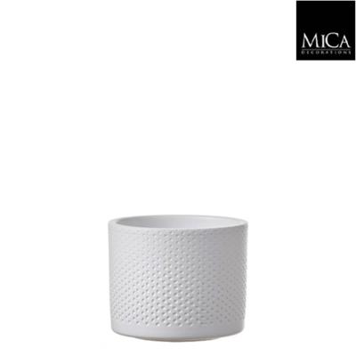 18 stuks! Era pot rond wit h10xd12 cm Mica Decorations (e) - Mica decorations e