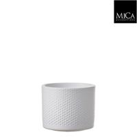 18 stuks! Era pot rond wit h10xd12 cm Mica Decorations (e) - Mica decorations e - thumbnail