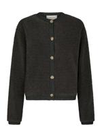 Neo Noir Vest Limo Fluffy Knit | Dark Sand - thumbnail