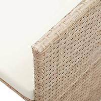 Tuinbank 2-zits met kussens poly rattan beige - thumbnail