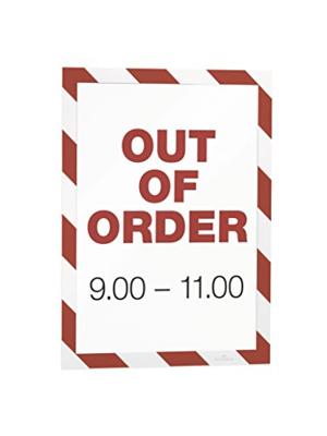 Durable Duraframe Magnetic Security ft A4, rood/wit, 5 stuks