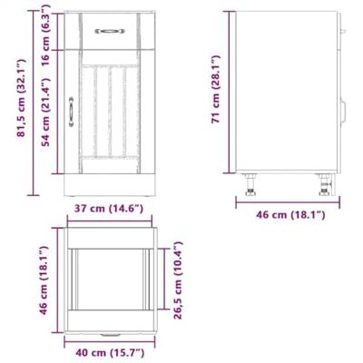 Keuken onderkast Lucca bewerkt hout sonoma eikenkleurig