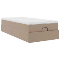 Ottoman bed met matras 160x200cm kunstleer cappuccinokleurig - thumbnail