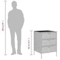 Tuinkast 55x59x80 cm poly rattan zwart - thumbnail