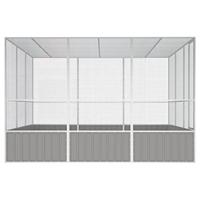 Vogelkooi 302,5x324,5x211,5 cm gegalvaniseerd staal grijs - thumbnail