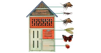 Insectenhotel met steen XL