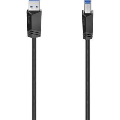 Hama USB-kabel USB 3.2 Gen1 USB-A stekker, USB-B stekker 1.50 m Zwart Afgeschermd (dubbel) 00200625