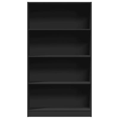 Boekenkast 80x24x143 cm bewerkt hout zwart