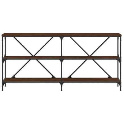 Wandtafel 160x30x75 cm bewerkt hout en ijzer bruin eikenkleur