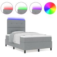 Boxspringbed met Matras & LED Verlichting in Grijs, 120 x 190 cm - thumbnail