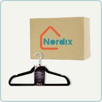 Nordix Kledinghangers Set 8 stuks Zwart Vilten Velvet Anti Slip Kle... - thumbnail
