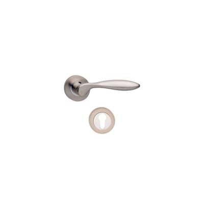 Deurkruk 1695 George op rond rozet 7mm nokken met profielcilindergat plaatjes nikkel mat