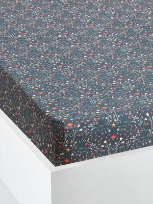 Hoeslaken voor kinderen met gerecycled katoen BROCÉLIANDE groen, bedrukt Hoeslaken voor kinderen met gerecycled katoen BROCÉLIANDE groen, bedrukt