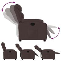 Fauteuil verstelbaar stof donkerbruin - thumbnail