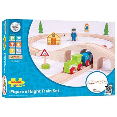 Bigjigs houten treinset, 26dlg. - thumbnail