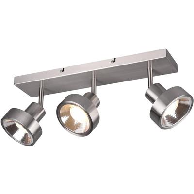 LED Plafondspot 3-Lichts GU10 Fitting Rechthoek Mat Nikkel Aluminium