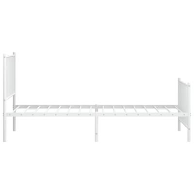 Bedframe met hoofd- en voeteneinde staal wit Bedframe met hoofd- en voeteneinde staal wit