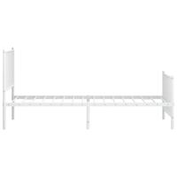 Bedframe met hoofd- en voeteneinde staal wit - thumbnail