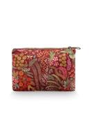 Pip Studio Pip Studio Caryn Cosmetic Bag Combi Querida Velvet Red 26x7.5x18cm/22x1x13cm - thumbnail