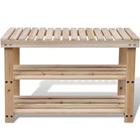 Schoenenrek en bankje 2-in-1 hout - thumbnail