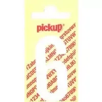 Plakcijfer Nobel 90 mm wit 6 Pickup - Pickup