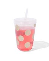 HEMA Drinkbeker met rietje gouden stip - thumbnail