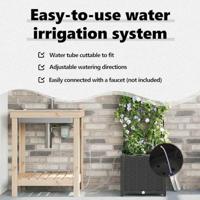 Tuin Bloempot Zwart 40 x 40 x 142 cm Staal - thumbnail