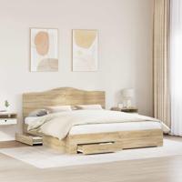 Bedframe met hoofdeinde Sonoma Eiken 180 x 200 cm Bewerkt hout - thumbnail