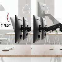 Bevestiging voor 2 Maclean monitoren, gasveer, 17"-32", 2-10kg, zwart, MC-136 - thumbnail