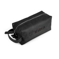 Leren toilettas met naam - Zwart - thumbnail