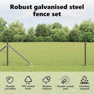 VidaXL Afrasteringspaal grijs 10 x 0,8 m (60 x 60 mm gaas)