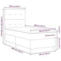 Boxspringbed met matras fluweel donkergrijs 100x200 cm - thumbnail