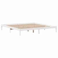 Bedframe zonder matras massief grenenhout wit 180x200 cm - thumbnail