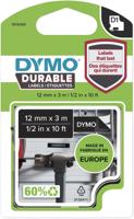 Dymo duurzame D1 tape 12 mm x 3 m, wit op zwart - thumbnail